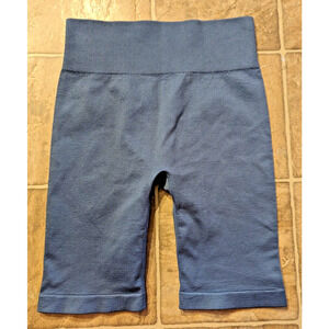 New 90 Degree By Reflex sz L Seamless Rib Cape Cod Shorts blue compression 2095